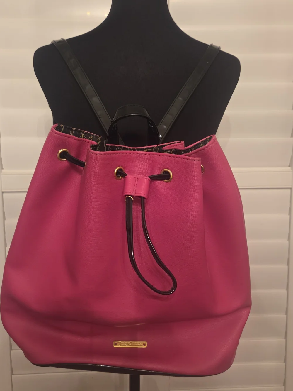 Juicy Couture Vibranr Pink Drawstring Bucket Backpack - Women